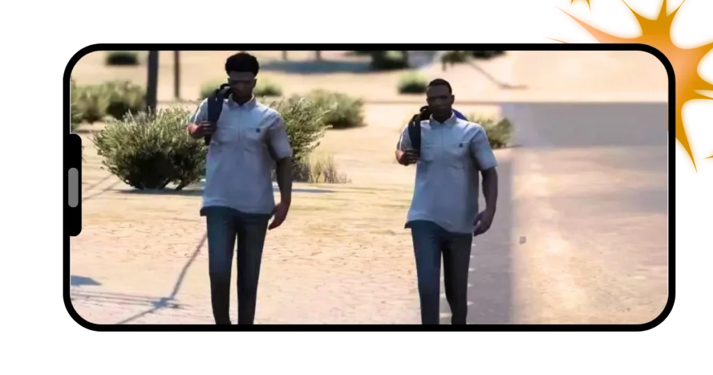 GTA Mzansi APK 9 Two localized characters of the game walking on the road