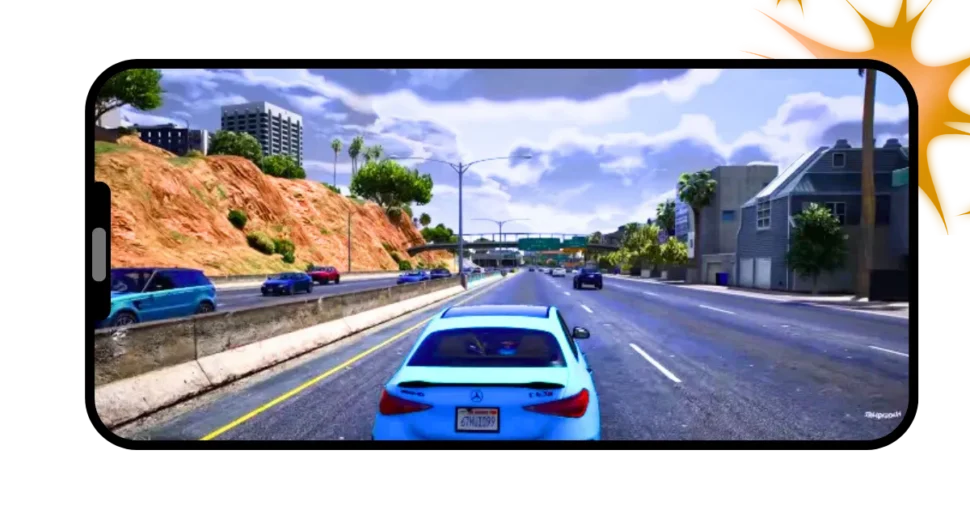 GTA Mzansi APK 14 Screenshot of a highway with different vehicles on it, representing real lifestyle in GTA Mzansi APK Download